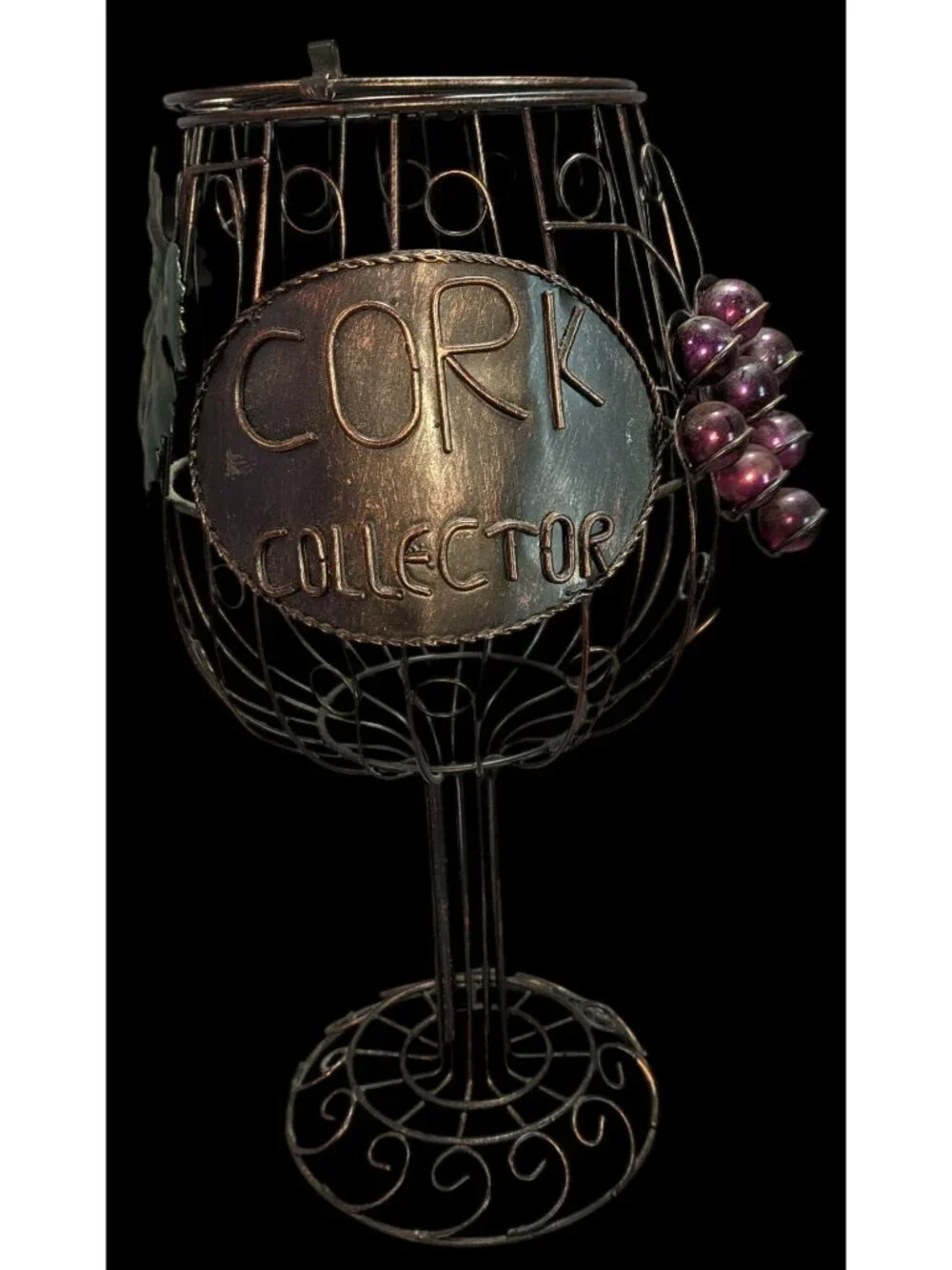 Rustic Farmhouse Wine Lover Metal Cork Collector Decorative Wine Glass Cork Hold